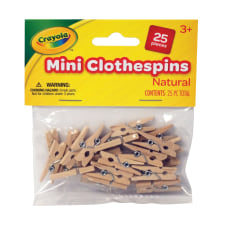 Crayola Mini Clothespins Natural Pack Of