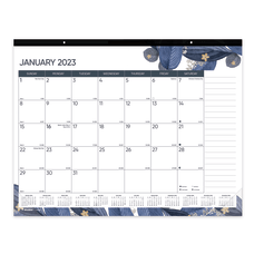 Blueline Monthly Colorful Desk Pad Calendar