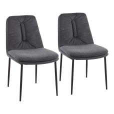 LumiSource Smith Contemporary Dining Chairs BlackCharcoal