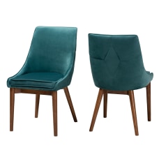 Baxton Studio Gilmore Dining Chairs TealWalnut