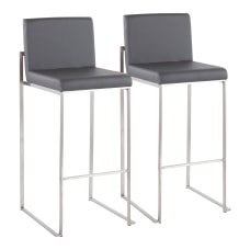 LumiSource Fuji Contemporary Counter Stools GraySilver