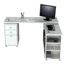 Inval L Shaped Computer Workstation Washed
