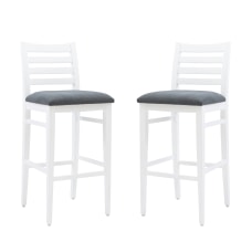 Linon Fulton Upholstered Bar Stools WhiteGray