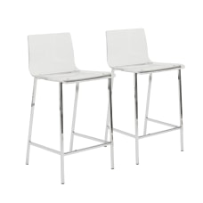 Eurostyle Chloe Counter Stools ClearChrome Set