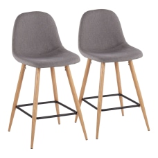 LumiSource Pebble Counter Stools NaturalCharcoal Set