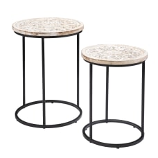 SEI Swendland Round Accent Tables Distressed