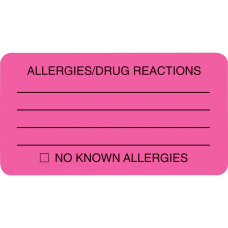 Tabbies Permanent AllergyDrug Reaction Label Roll