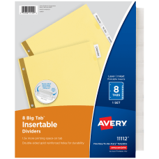 Avery Big Tab Insertable Dividers Gold