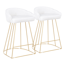 LumiSource Canary Contemporary Counter Stools GoldWhite