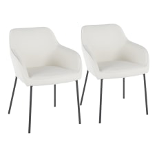 LumiSource Daniella Dining Chairs CreamBlack Set