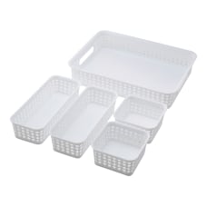 Realspace Plastic Weave Bins Assorted Sizes