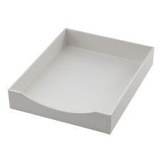 Realspace White Faux Leather Letter Tray