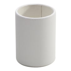 Realspace White Faux Leather Pencil Cup