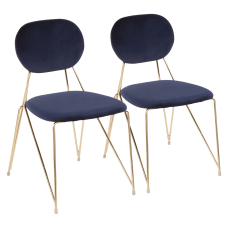 LumiSource Gwen Chairs Blue SeatGold Frame
