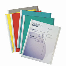 OfficeMax 6 Pack Assorted Colors Report Covers with Sliding Bar Holds 20 Sheets 