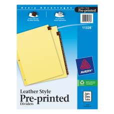 Avery Red Leather Preprinted Tab Dividers