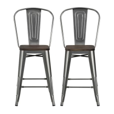 DHP Luxor Metal Counter Stool Charcoal