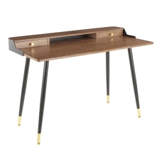 LumiSource Harvey 48 W Desk WalnutBlack