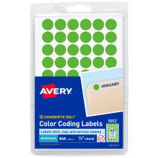 Avery Removable Round Color Coding Labels