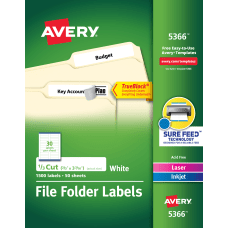 Avery TrueBlock File Folder Labels With