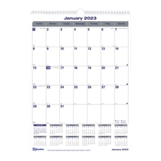 Blueline Monthly Wall Calendar 12 x
