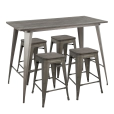 LumiSource Oregon Contemporary Table With 4