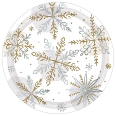 Amscan Christmas Shining Snow Round Paper