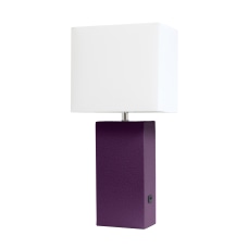 Elegant Designs Modern LeatherFabric Desk Lamp