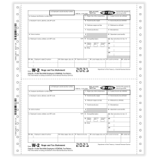 2-up W-2 or 1099 without backer 500 sheets #TF5207 LW2NB 2018 Blank Tax Forms: 