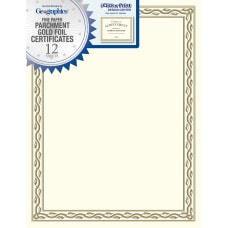 Geographics Parchment Certificates 8 12 x