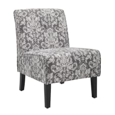 Linon Winston Accent Chair Gray DamaskBlack