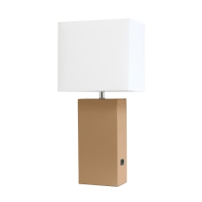 Elegant Designs Modern LeatherFabric Desk Lamp