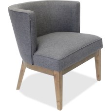 Lorell Linen Fabric Accent Chair GrayWalnut