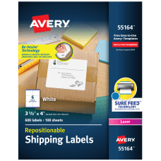 Avery Repositionable Permanent Shipping Labels 55164