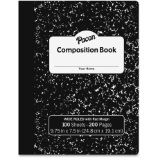 Lot of 4 Composition Notebooks Wide-Ruled 100 Sheets/200 Pages Brand New