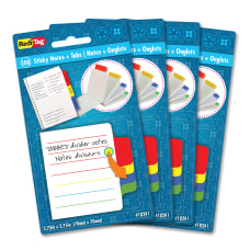 4 x 6 60 Ruled Notes per Pack Redi-Tag Divider Sticky Notes Sold as 12 Pack Assorted Neon Colors