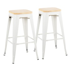 LumiSource Oregon Contemporary Bar Stools Natural