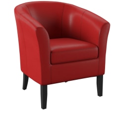 Linon Cullman Vinyl Club Chair Red