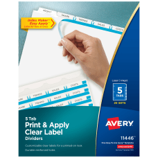 Avery Print Apply Clear Label Dividers