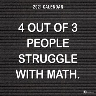 math wall calendar 2021