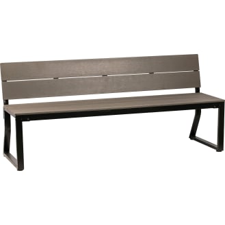 Lorell Faux Wood Outdoor Bench With Backrest Charcoalblack