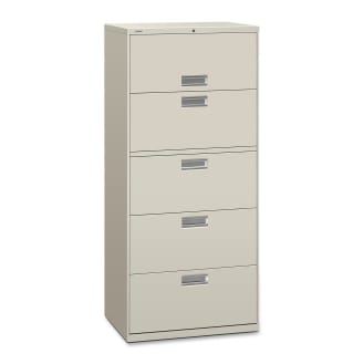 Hon 600 30 W Lateral 5 Drawer Standard File Cabinet With Lock Metal Light Gray Office Depot